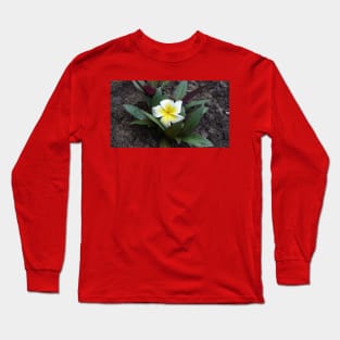 White and Yellow Frangipani Long Sleeve T-Shirt